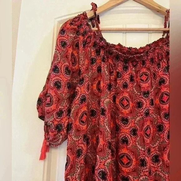 JETS Australia by Jessika Allen Off the Shoulder Boho Dress Size 10 like new - Picture 5 of 9